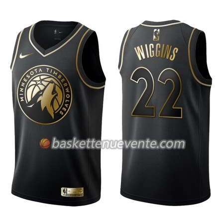 Maillot Basket Minnesota Timberwolves Andrew Wiggins 22 Nike Noir Gold Edition Swingman - Homme